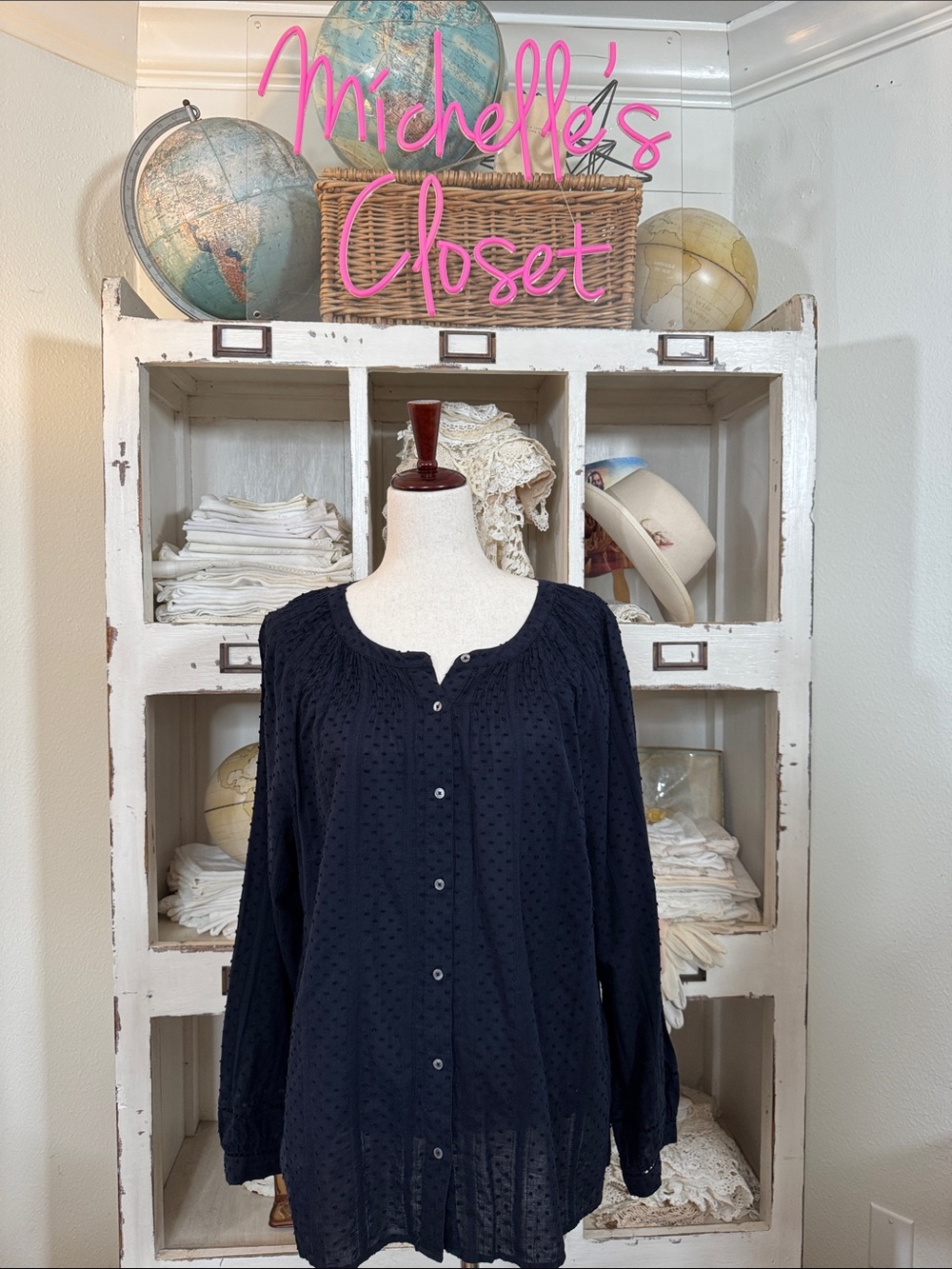 Talbots Swiss Dot Blouse